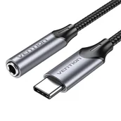 Złącza, przejściówki, adaptery - Adapter Vention BGMHF USB-C M do 3.5mm Jack 1M (szary) - miniaturka - grafika 1
