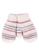 Rękawiczki dla dzieci - Rękawiczki Dziewczęce Jednopalczaste Dwuwarstwowe W Paski 14 Cm - miniaturka - grafika 1