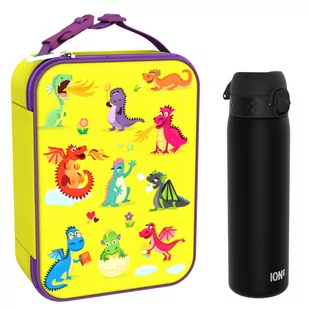 Zestaw Śniadaniowy Do Przedszkola Ion8 Dragons 12: Lunchbag I8Lbydrag I Butelka Ion8 I8Rf500Blk - Lunch boxy - miniaturka - grafika 1