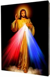 Jezus Miłosierny - obraz religijny na desce lipowej - Ikony i obrazy sakralne - miniaturka - grafika 1