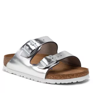 Klapki i japonki damskie - Birkenstock Klapki Arizona 1005961 Silver - grafika 1