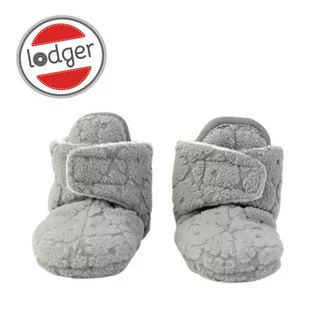 Lodger, Polarowe Buciki Kapcie Z Antypoślizgową Podeszwą, Szare, Fleece Drizzle, 12-18 M - Buciki dla niemowląt - miniaturka - grafika 1