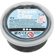 Dekoratorstwo - Creativ Company A S Masa Foam Clay, brokatowa, czarna, 35 g - miniaturka - grafika 1