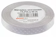 Pasmanteria - Brewis Wstążka dekoracyjna kropki 12mmx22m srebrna - miniaturka - grafika 1