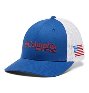 Czapki damskie - Columbia PFG czapka z siatką Mountain Blue/Us Flag S-M - grafika 1