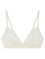Biustonosze - Women'secret Natural Trójkątny Biustonosz Koronkowy Beżowy Damski, kość słoni, 100B - miniaturka - grafika 1