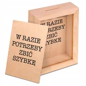 Skarbonki - DREWNIANA Skarbonka Ramka Prezent ZBIĆ SZYBKĘ Wz - miniaturka - grafika 1