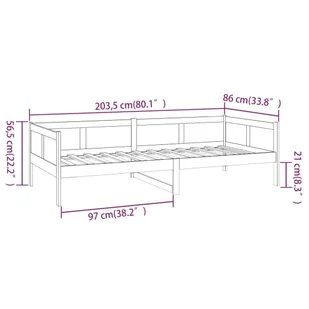 Lumarko Łóżko dzienne, lite drewno sosnowe, 80x200 cm - Łóżka Lumarko Łóżko dzienne, lite drewno sosnowe, 80x200 cm - Łóżka - miniaturka - grafika 11