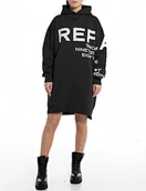 Bluzy damskie - Replay Bluza damska z kapturem, 098 BLACK, L - miniaturka - grafika 1