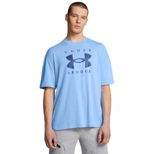 Męski t-shirt z nadrukiem Under Armour UA M Hw Os Branded Ss - niebieski - UNDER ARMOUR - Koszulki sportowe męskie - miniaturka - grafika 1