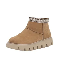 Kozaki damskie - Rieker Damskie W2074 krótkie kozaki, brązowe, 37 EU, brązowy, 37 EU - miniaturka - grafika 1