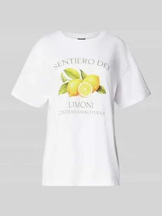 T-shirt o kroju comfort fit z czystej bawełny model ‘THEA’ - Koszulki i topy damskie - miniaturka - grafika 1