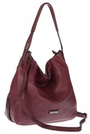 Torebki damskie - Torebka Damska Worek duża włoska marka CHARRO A4 pojemna CH6688 Bordowa - miniaturka - grafika 1