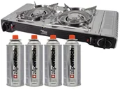 Kuchnia turystyczne i akcesoria - Kuchenka turystyczna przenośna ATLAS Gazowa + GAZ 4x 400ml - miniaturka - grafika 1