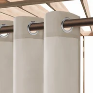 Zasłony - Zasłona 140x250 Ogrodowa Wodoodporna Jednolita Przelotki Gaia Taupe - miniaturka - grafika 1