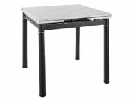 Stoły - Stół Gd082 80(131)X80 Czarny Mat / Biały Efekt Marmuru - miniaturka - grafika 1