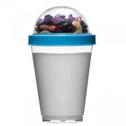 Kubki termiczne - Sagaform Kubek do jogurtu z pojemnikiem na musli Fresh, niebieski, 15x8,8 cm - miniaturka - grafika 1