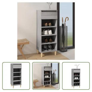 The Living Store Szafka na buty szara Sonoma 40x36x105 cm Materiał drewnopochodny - Szafki na buty The Living Store Szafka na buty szara Sonoma 40x36x105 cm Materiał drewnopochodny - Szafki na buty - miniaturka - grafika 1