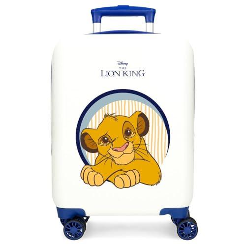 Joumma Disney Hakuna Matata Walizka kabinowa biała 33 x 50 x 20 cm sztywne zapięcie szyfrowe ABS boczne zapięcie szyfrowe 28,4 kg 2 kg 4 koła podwójny bagaż ręczny, biała, walizka kabinowa
