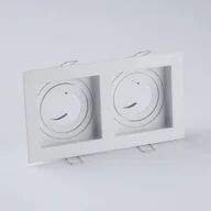 Oprawy, klosze i abażury - Searchlight Oprawa wpuszczana Grid Two, 2-punktowa, biała, 18,5x10 cm, aluminium, GU10 - miniaturka - grafika 1
