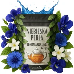 Niebieska perła 50 g - herbata oolong, klitoria ternateńska, jaśmin i bławatek - Herbata - miniaturka - grafika 1