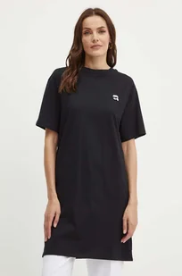 Karl Lagerfeld sukienka bawełniana kolor czarny mini oversize 245W1352 - Sukienki - miniaturka - grafika 1