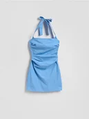 Sukienki - Reserved - Sukienka mini z wiązaniem - jasnoniebieski - miniaturka - grafika 1