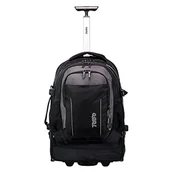 Plecaki - TOTTO, Plecak na kółkach czarno-boroz Unisex dla dorosłych, Normalny, czarny - miniaturka - grafika 1