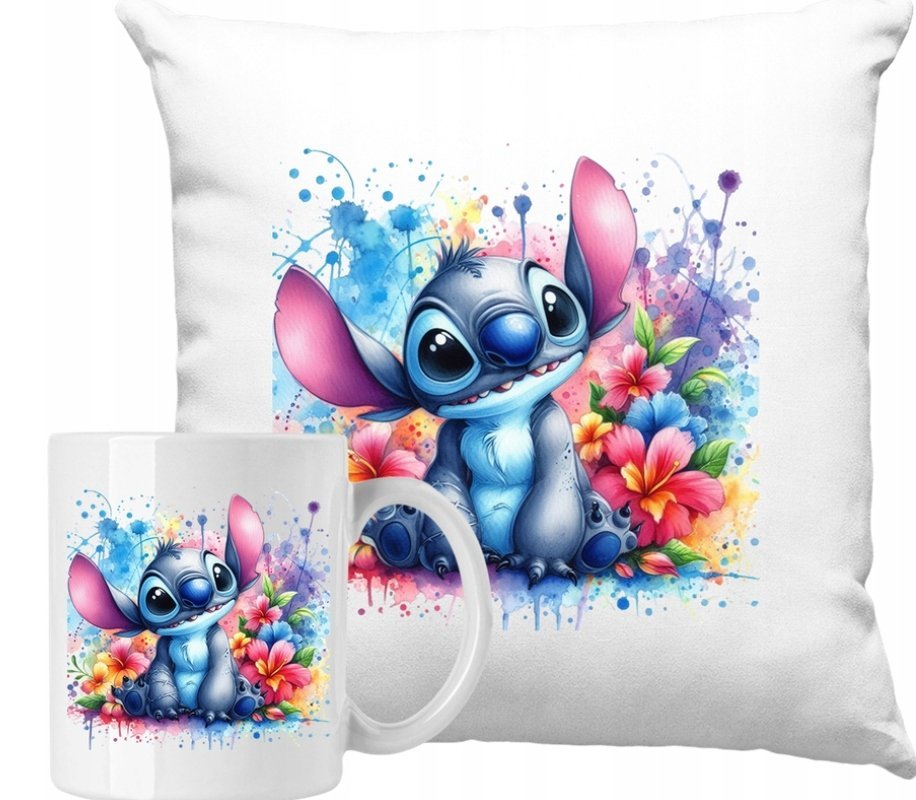 ZESTAW PODUSZKA + KUBEK Stich Sticz Dziecięca + IMIĘ #5
