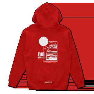 Bluza z kapturem Mitsubishi Lancer EVO 8 czerwona-XXL - Bluzy męskie - miniaturka - grafika 1