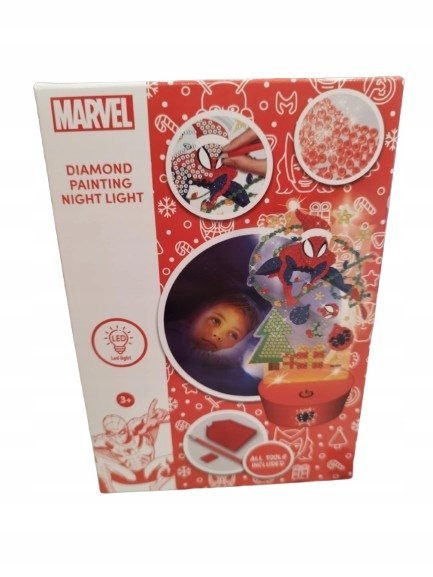 Lampka nocna do malowania diamentami spiderman s636
