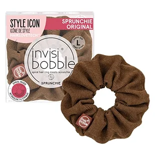 invisibobble Gumka do włosów brązowa Scrunchie o wyglądzie sztruksu, gumki do włosów mocne trzymanie dla dziewcząt i kobiet, Scrunchies aksamitny brąz, zaprojektowane w sercu Monachium - Ozdoby do włosów - miniaturka - grafika 1