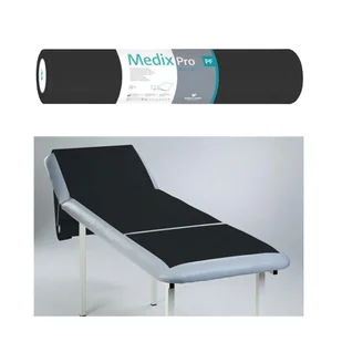 Podkład higieniczny na rolce 50cm x 50cm czarny podfoliowany 54g MedixPro 80szt - Kosmetyczne akcesoria jednorazowe - miniaturka - grafika 1