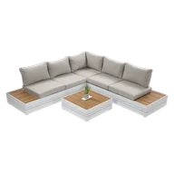 Meble ogrodowe - Zestaw Mebli Ogrodowych Wypoczynkowych MARVEL Duży Narożnik Stolik na Taras - miniaturka - grafika 1