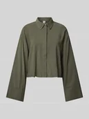 Bluzki damskie - Bluzka koszulowa o kroju relaxed fit z mieszanki wiskozy model ‘LARIS’ - miniaturka - grafika 1