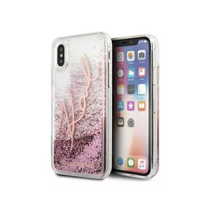 Karl Lagerfeld KLHCPXTRKSRG iPhone X/Xs różowo-złoty/rose gold Glitter Signature KF000494 - Etui i futerały do telefonów - miniaturka - grafika 2