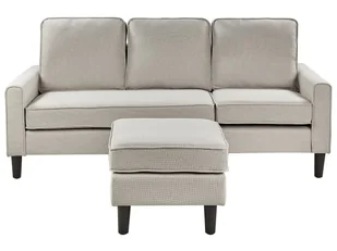 Sofa 3-osobowa z otomaną jasnobeżowa AVESTA - Sofy i kanapy - miniaturka - grafika 1