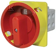 Inne akcesoria elektryczne - Łącznik krzywkowy pulpitowy z możliwością zamknięcia na 3 kłódki (5-8mm), czerwone pokrętło, 0-I (załącz - wyłącz), 63A, 3 polowy, IP40 T0-Ł - miniaturka - grafika 1