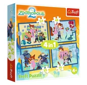 Puzzle - Puzzle - 4w1 (35, 48, 54, 70) - Zootopia pełna przygód - Disney Zwierzogród 2 - Trefl 34677 - miniaturka - grafika 1