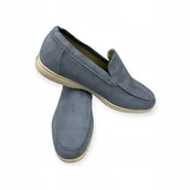 Mokasyny męskie - Mokasyny męskie zamszowe Old Money 44 - miniaturka - grafika 1