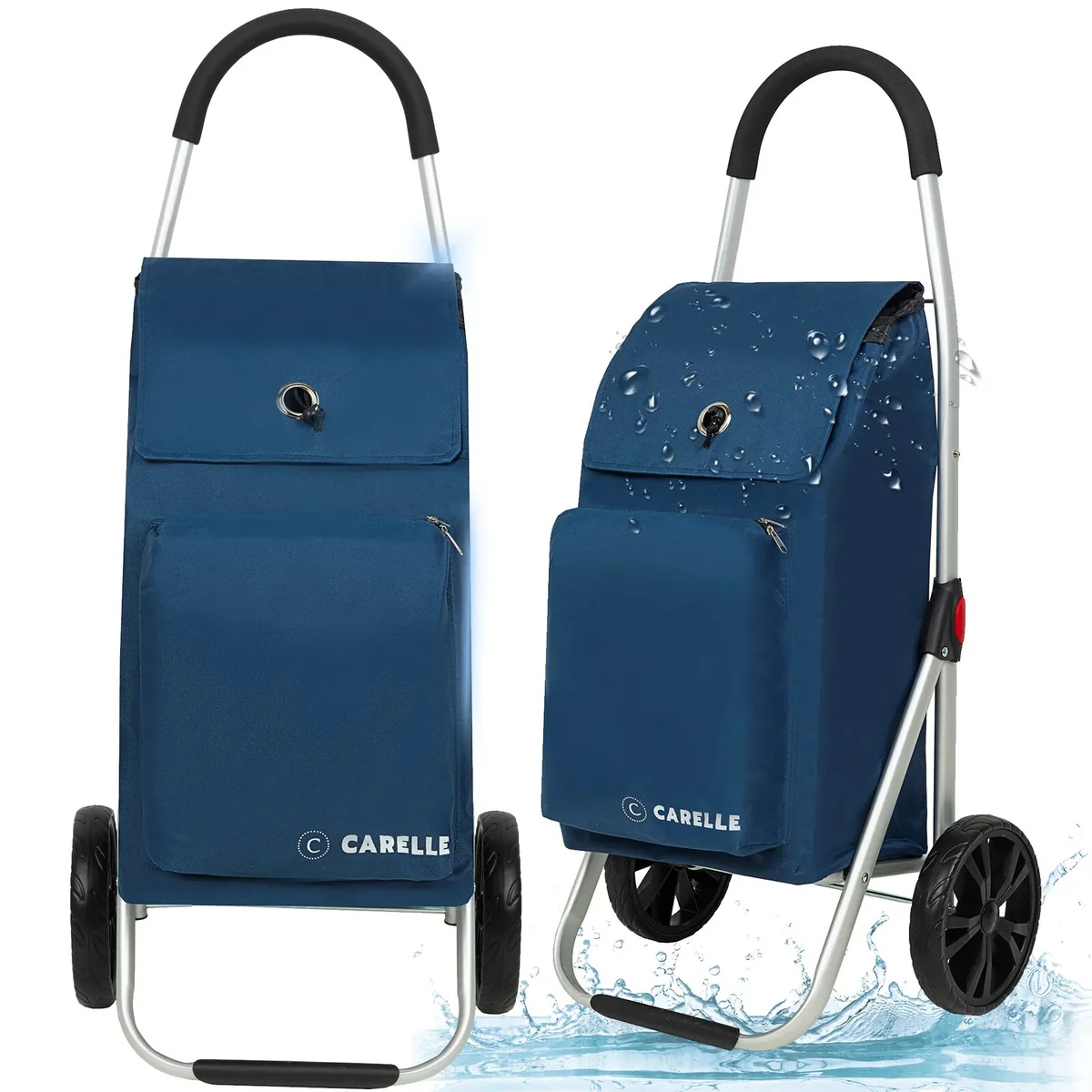 Wózek na zakupy new sanremo składany torba zakupowa kółkach jakość premium Carelle granatowy 44 l lekki 2,2 kg aluminiowy stelaż wodoodporna torba k..