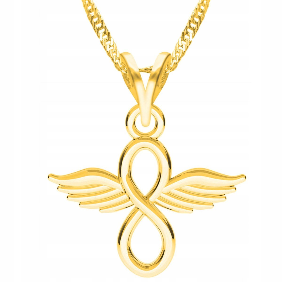 Złoty Naszyjnik z Nieskończonością Forever Infinity Ósemka SREBRO 925