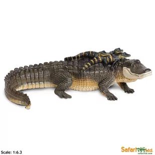 XL Safari Ltd 259629 Aligator z młodymi 30,5x19cm  skala 1:6,3 - Figurki dla dzieci - miniaturka - grafika 1