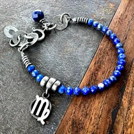 Bransoletki - Bransoletka ZODIAK z lapisem lazuli - PANNA - miniaturka - grafika 1