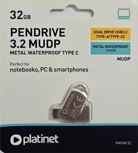Pendrive Platinet PLATINET PENDRIVE USB 3.2 + USB-C 32GB METAL UDP WATERPROOF [45970] - Pendrive - miniaturka - grafika 1