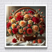 Rękodzieło - TEMU Zestaw do malowania diamentów 5D DIY, pełne wiercenie, okrągły kształt, materiał akrylowy (), artystyczny różą, z narzędziami, do dekoracji - miniaturka - grafika 1