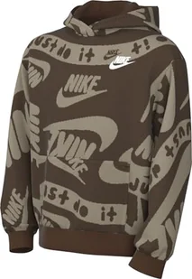 Nike Unisex dziecięca bluza z kapturem K Club FLC Hbr Po AOP Top - Bluzy damskie - miniaturka - grafika 1