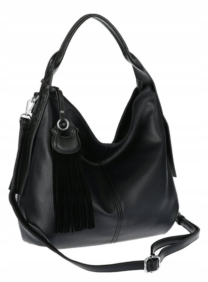 Torebka Damska Listonoszka Worek Shopper Torba na Ramię MC748 Czarna