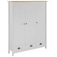 Szafy - Vida Szafa 3-drzwiowa Hill Range biała 127x50x170 cm lita sosna V-288954 - miniaturka - grafika 1
