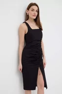 Sukienki - Karl Lagerfeld sukienka jeansowa kolor czarny mini dopasowana - miniaturka - grafika 1